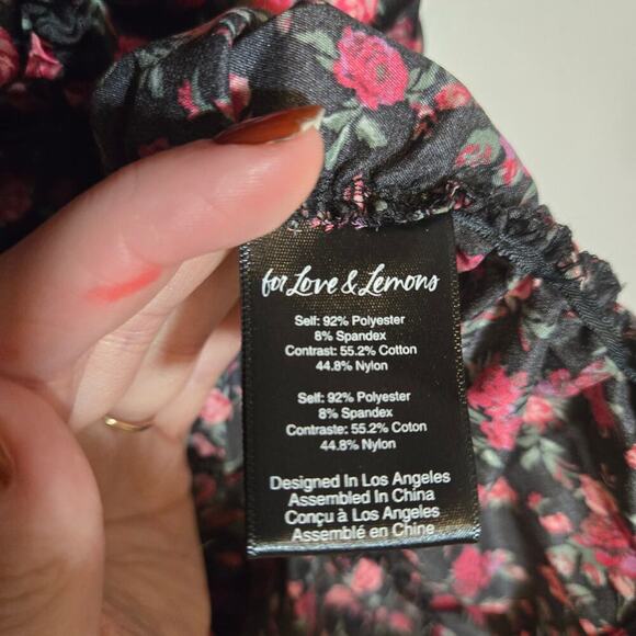 For Love & Lemons Melrose Ruched Sweetheart Neck Mini Dress Dark Romantic XL - Picture 7 of 10